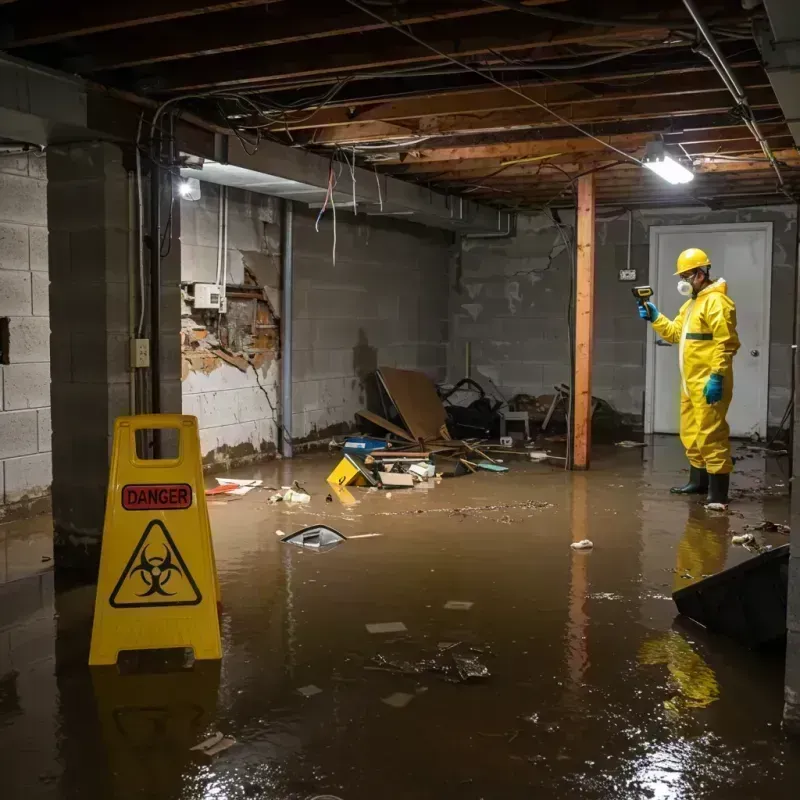 Flooded Basement Electrical Hazard in Owensville, MO Property