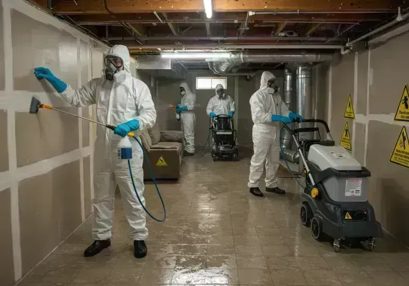 Basement Moisture Removal and Structural Drying process in Owensville, MO